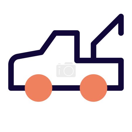 Illustration for Tow truck used to move disabled vehicles. - Royalty Free Image