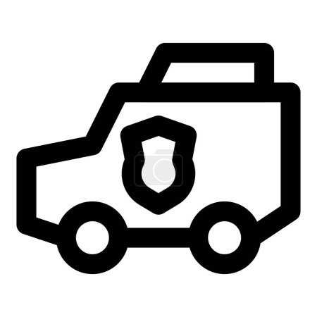 Illustration for Armored vehicle for expensive cargo delivery. - Royalty Free Image