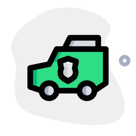 Illustration for Armored vehicle for expensive cargo delivery. - Royalty Free Image