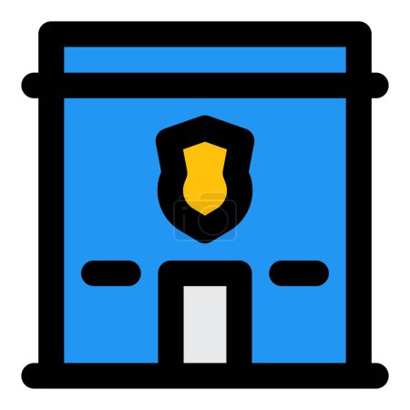 Illustration for Police station ensures public security and service. - Royalty Free Image