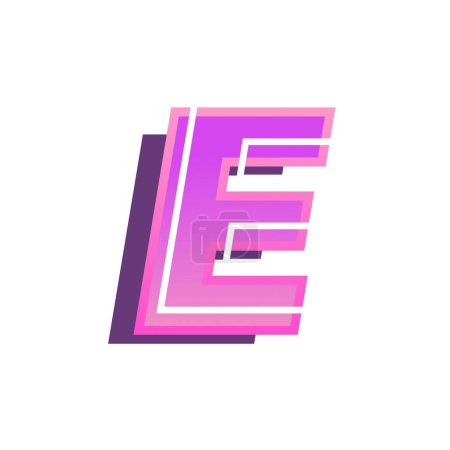 Illustration for Brightly visible neon letter E in uppercase. - Royalty Free Image