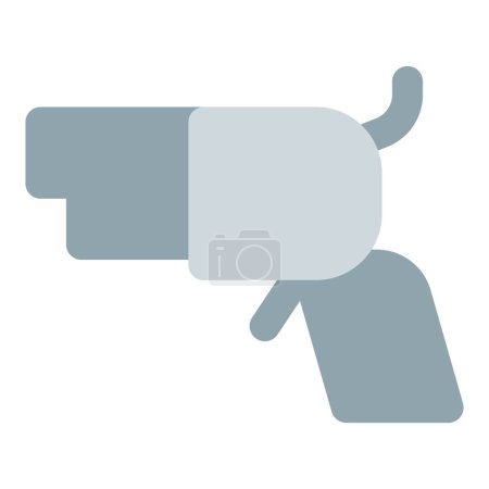 Illustration for Handgun with rotating cylinder for ammunition. - Royalty Free Image