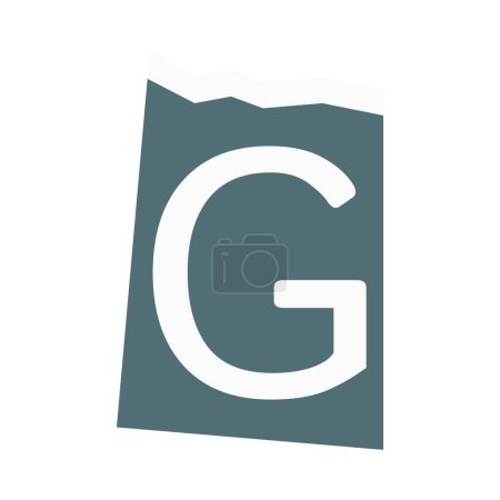 Ilustración de Papel de diseño cortado de la letra mayúscula G. - Imagen libre de derechos