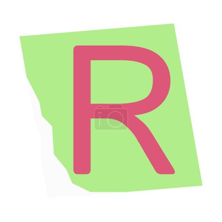 Ilustración de Uppercase último R en un colorido recorte. - Imagen libre de derechos