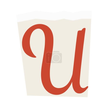 Ilustración de Primer plano de la letra mayúscula en negrita U. - Imagen libre de derechos