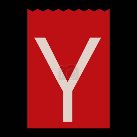Ilustración de Patrón de corte de diseño de la letra mayúscula Y. - Imagen libre de derechos