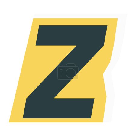 Ilustración de Alfabeto Z en papel de diseño recortado. - Imagen libre de derechos