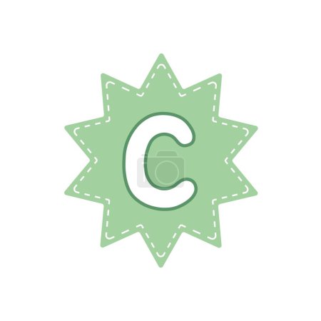 Ilustración de Diseño de la insignia con letra mayúscula C. - Imagen libre de derechos