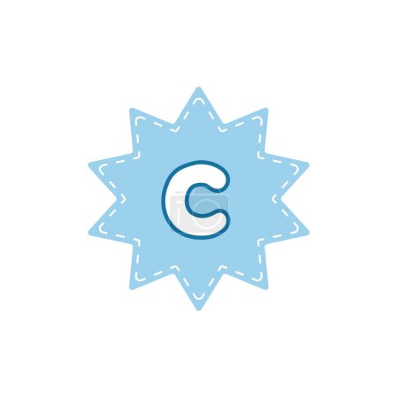 Ilustración de Letra c presentada en insignia minúscula. - Imagen libre de derechos