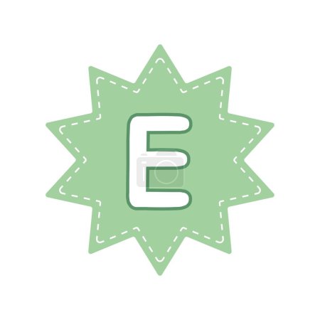 Ilustración de Insignia con estilo diseñado con letra E en mayúsculas. - Imagen libre de derechos
