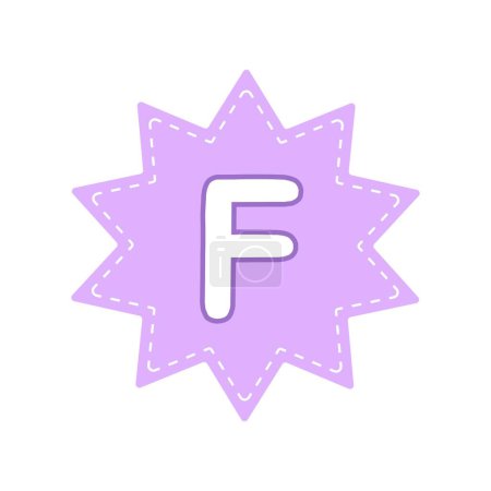 Ilustración de Insignia con la letra F en forma de estrella. - Imagen libre de derechos