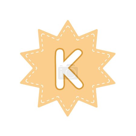 Ilustración de Mostrando la letra mayúscula K en la placa. - Imagen libre de derechos