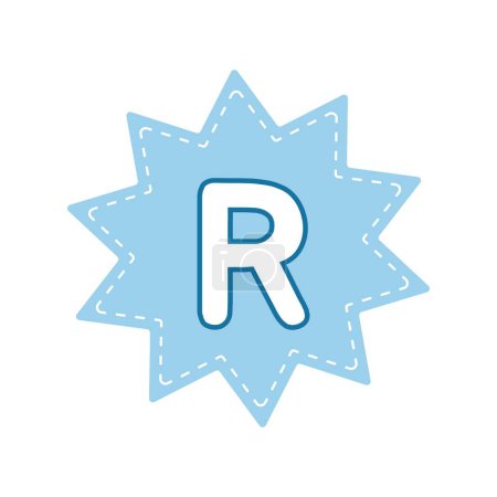 Ilustración de Emblema colorido y atractivo para la letra R. - Imagen libre de derechos