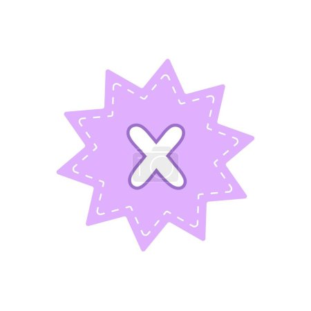 Ilustración de Insignia colorida de la letra minúscula x. - Imagen libre de derechos