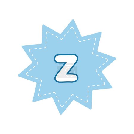 Ilustración de Letra z minúscula en insignia única. - Imagen libre de derechos