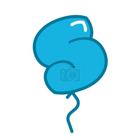 Illustration for Foil balloon featuring capital letter S. - Royalty Free Image