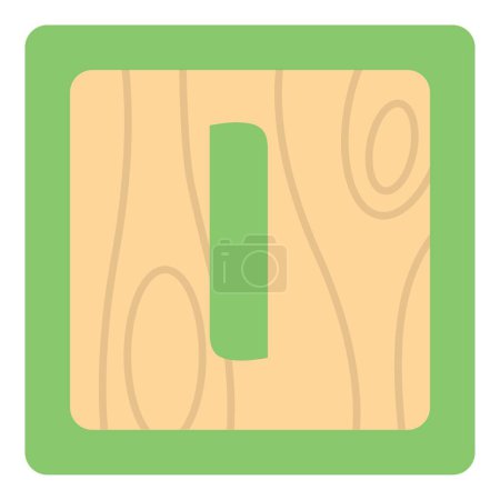 Illustration for Block of wood with vibrant letter I. - Royalty Free Image
