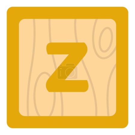 Ilustración de Lowercase z diseñado en cubo de madera. - Imagen libre de derechos