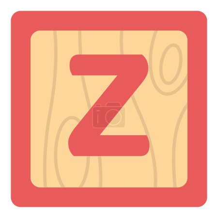 Ilustración de Cubo de madera de letra mayúscula Z. - Imagen libre de derechos