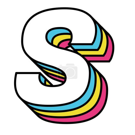 Ilustración de S en mayúscula con tipografía retro. - Imagen libre de derechos