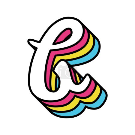 Ilustración de Pequeño alfabeto b en tonos arcoíris. - Imagen libre de derechos