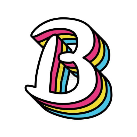 Illustration for Stylish uppercase B with highlighted in retro style. - Royalty Free Image