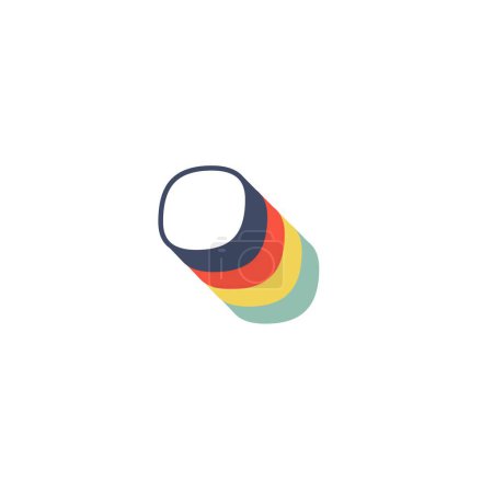 Símbolo de punto adornado con tema de arco iris retro.