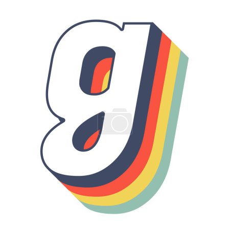 Illustration for Lowercase g with colorful twist. - Royalty Free Image