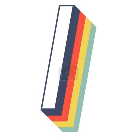 Ilustración de Signo de barra vertical con arco iris retro. - Imagen libre de derechos