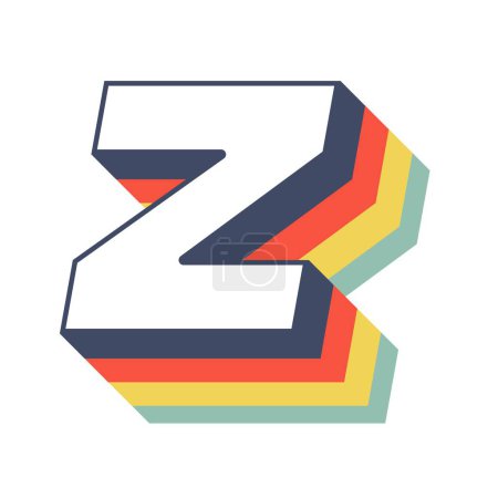Photo for Lowercase letter z in antique rainbow design. - Royalty Free Image