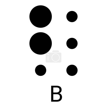 Ilustración de B retratado por el sistema de escritura Braille. - Imagen libre de derechos