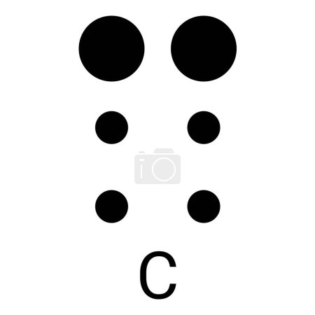 Ilustración de Representación táctil de la letra C. - Imagen libre de derechos