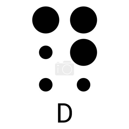 Ilustración de D alfabeto aparece en sistema braille. - Imagen libre de derechos