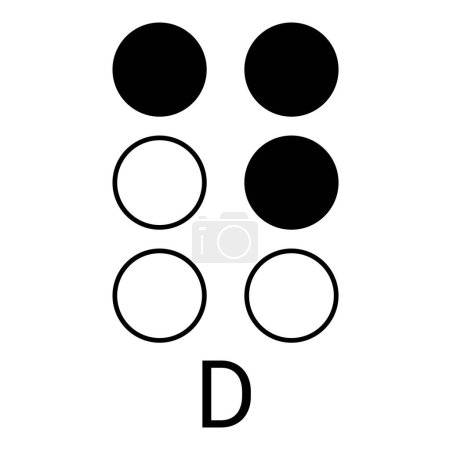 Illustration for Braille dots represent the letter D. - Royalty Free Image