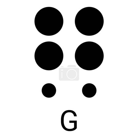 Foto de Letra G en lenguaje braille para discapacitados. - Imagen libre de derechos