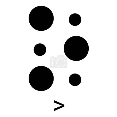 Ilustración de Describiendo mayor que el símbolo en braille. - Imagen libre de derechos