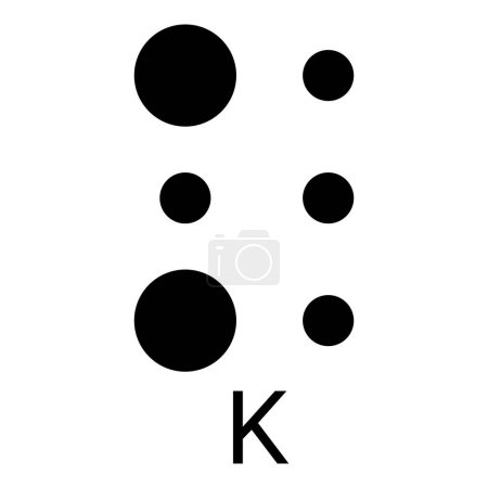 Image en braille de la lettre K.