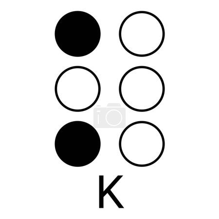 Illustration for Tactile depiction of the letter K. - Royalty Free Image
