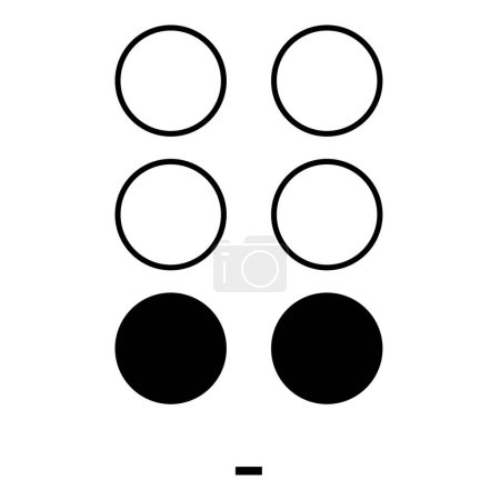 Ilustración de Braille utilizado para indicar el símbolo menos. - Imagen libre de derechos