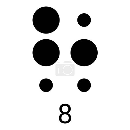 Illustration for Numeral eight in braille format. - Royalty Free Image