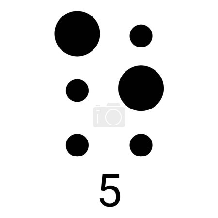 Représentation en braille du chiffre cinq.