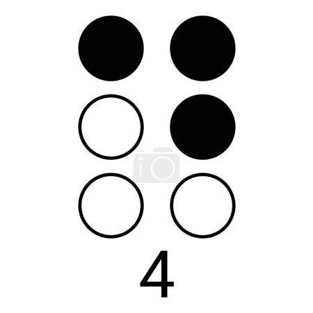 Foto de Utilizando puntos elevados para indicar el número cuatro. - Imagen libre de derechos