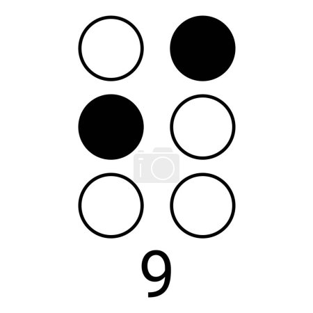Foto de Describiendo la representación braille del número nueve. - Imagen libre de derechos