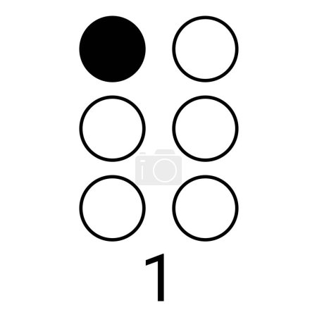 Illustration for Utilizing braille script for numeral one. - Royalty Free Image