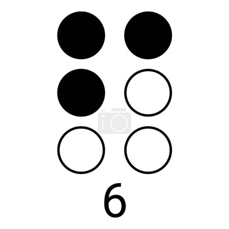 Foto de Usando puntos elevados para significar el número seis. - Imagen libre de derechos