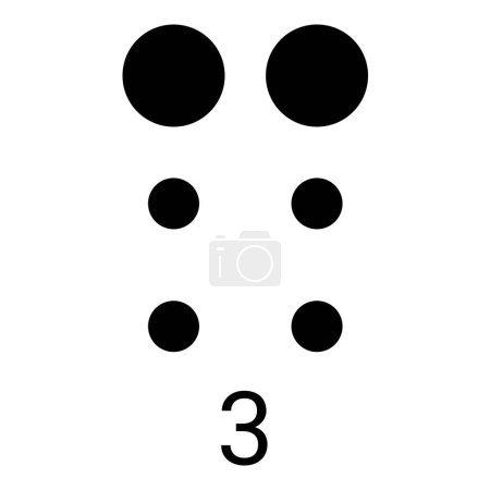 Illustration for Using touch writing to identify number three. - Royalty Free Image