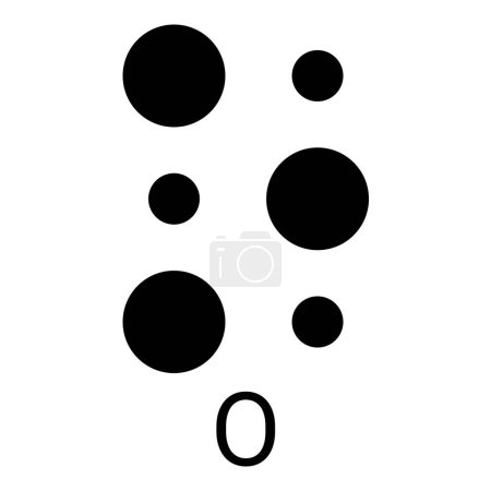 Illustration for Braille writing of the letter O. - Royalty Free Image