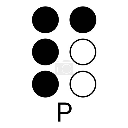 Foto de Identificación de la letra P con el método de puntos elevados. - Imagen libre de derechos