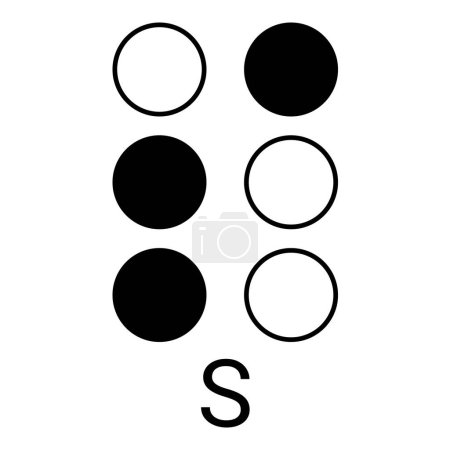 Foto de Método de escritura Braille muestra la letra S. - Imagen libre de derechos