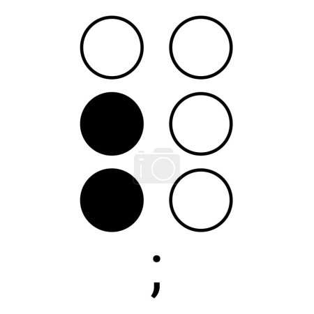 Illustration for Touch script describes the semicolon symbol. - Royalty Free Image